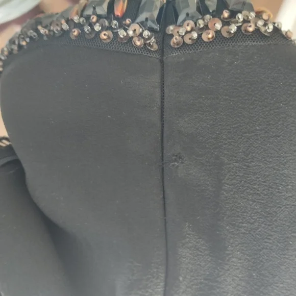 SUE WONG Nocturne Black Beaded Silk Cocktail Dress sz 6 - Picture 9 of 13